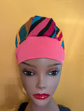 Pink/Green/Brown/Gold/Blue Satin Lined Bouffant Style Hat