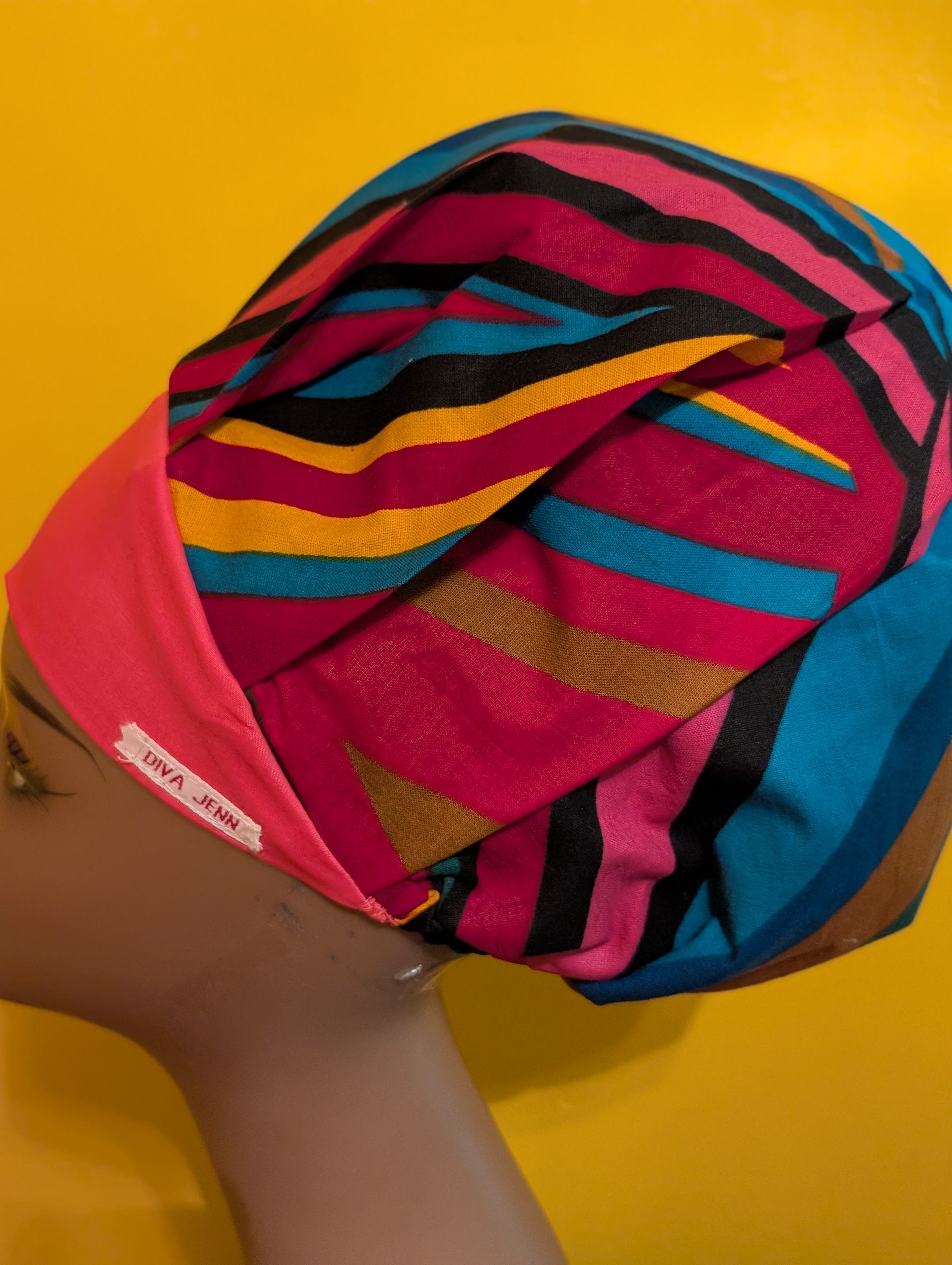 Pink/Green/Brown/Gold/Blue Satin Lined Bouffant Style Hat