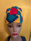 Gold/Red/Blue Satin Lined Bouffant Style Hat