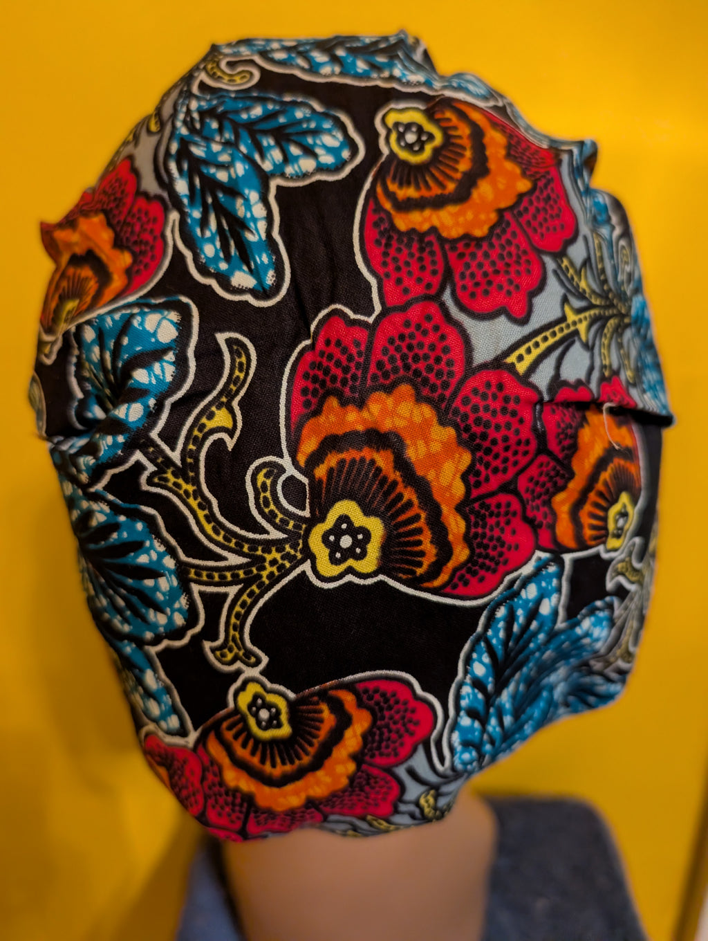 Blue/Orange/Pink/Black Satin Lined Bouffant Style Hat