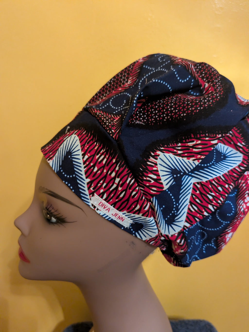 Red/White/Blue with Stars Satin Lined Bouffant Style Hat