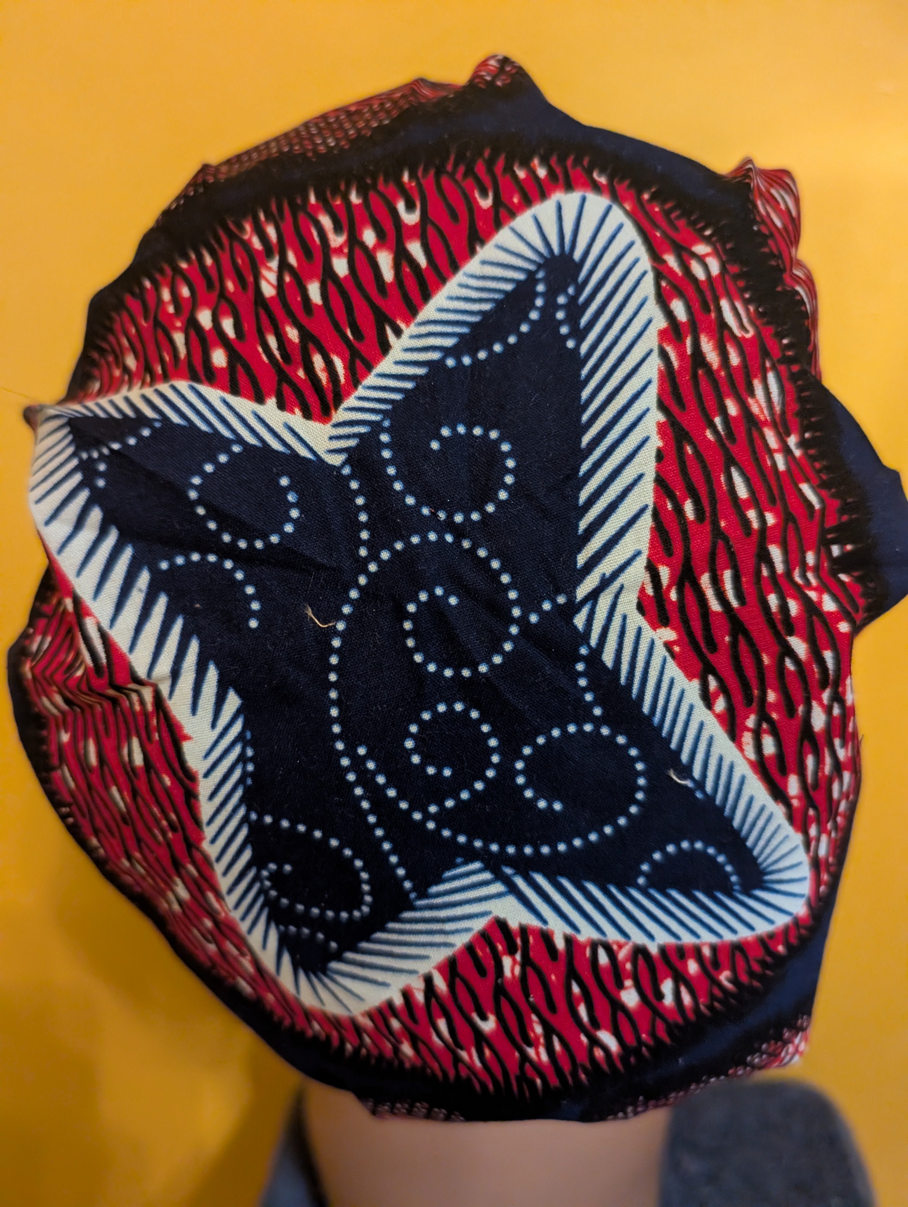 Red/White/Blue with Stars Satin Lined Bouffant Style Hat