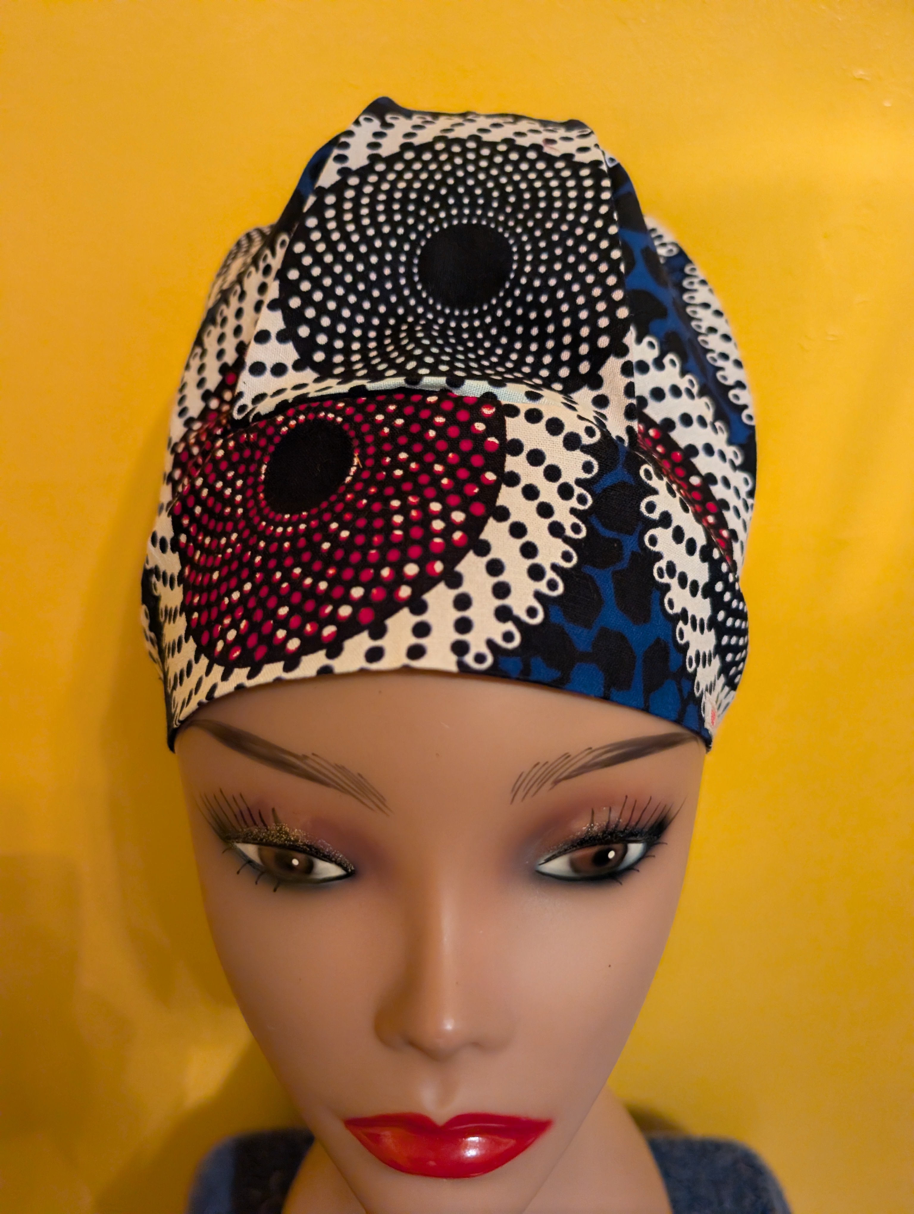 Red/White/Blue Satin Lined Bouffant Style Hat