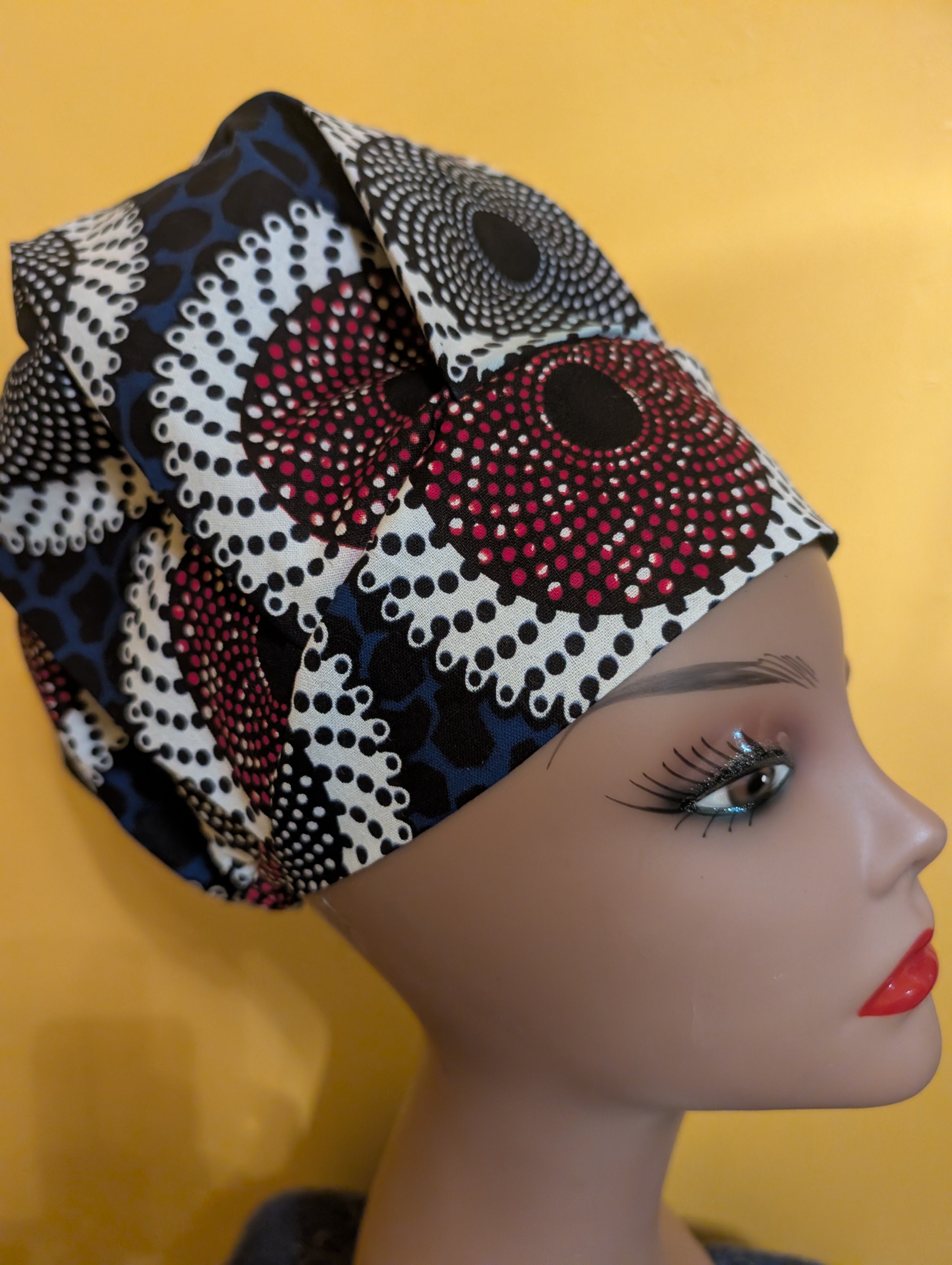 Red/White/Blue Satin Lined Bouffant Style Hat
