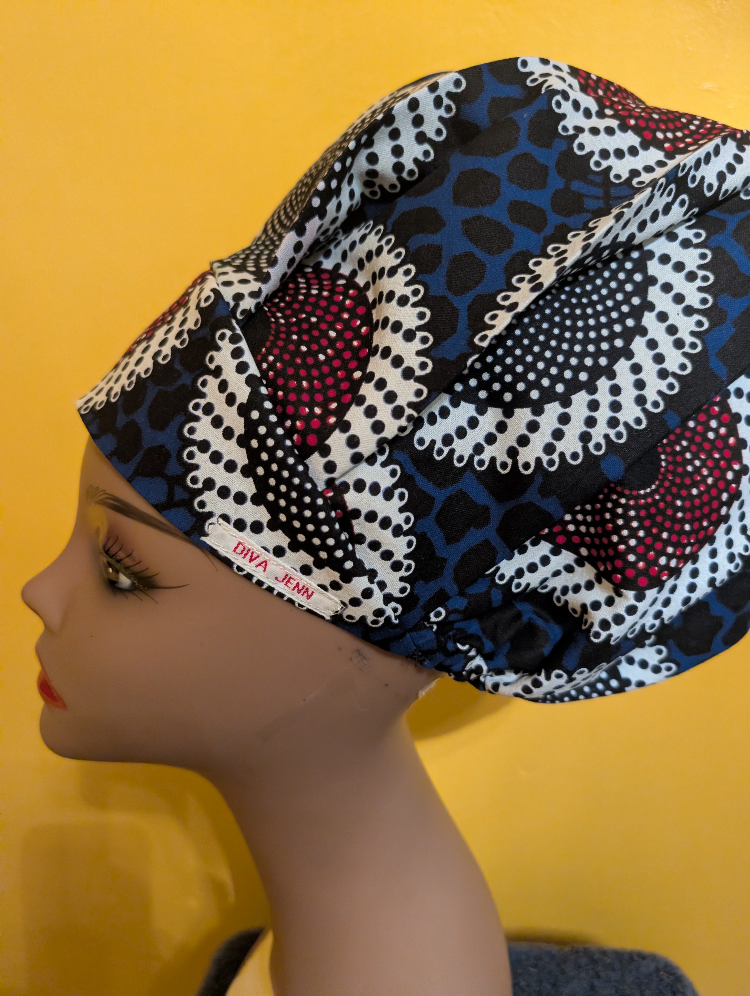 Red/White/Blue Satin Lined Bouffant Style Hat