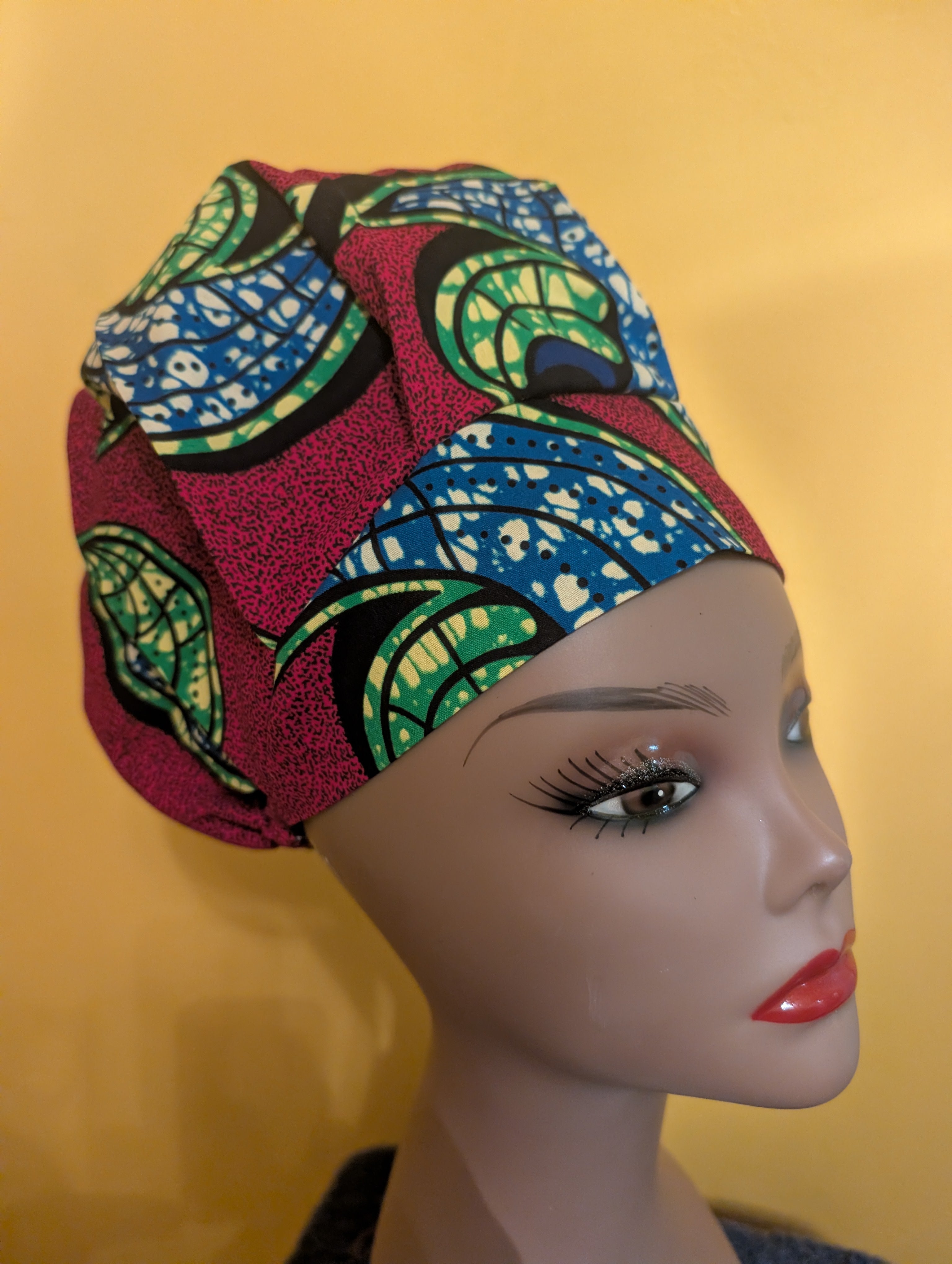 Red/Blue/Green/Yellow Satin Lined Bouffant Style Hat