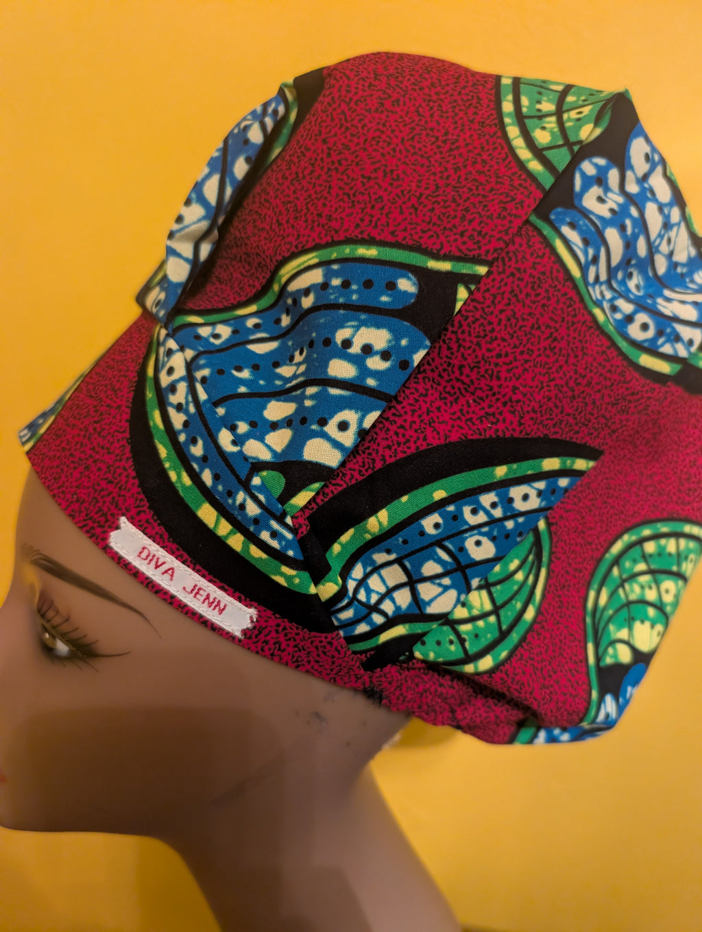 Red/Blue/Green/Yellow Satin Lined Bouffant Style Hat