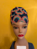 Pink/Yellow/Blue Satin Lined Bouffant Style Hat