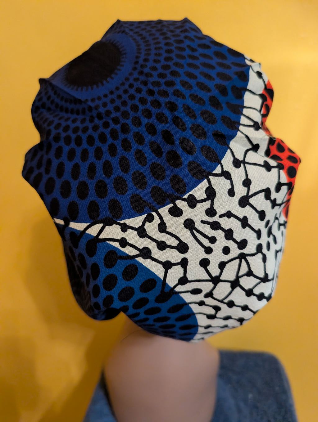 Blue/Orange/Purple/Cream Satin Lined Bouffant Style Hat
