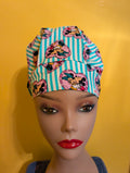 Teal/Purple/White/Black Minnie/Mickey Satin Lined Bouffant Style Hat
