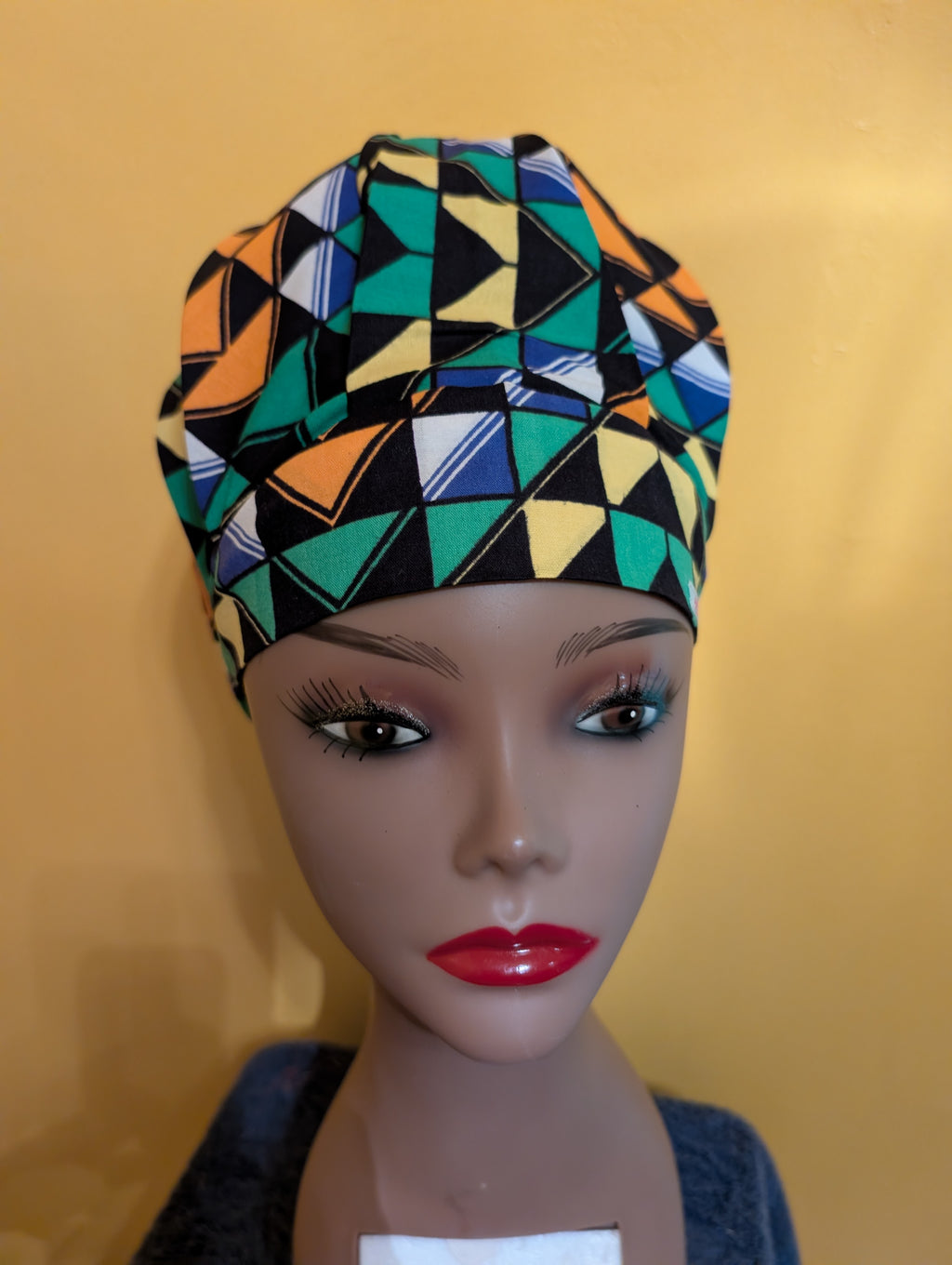 Blue/Green/Yellow/White/Black Satin Lined Bouffant Style Hat