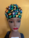 Blue/Green/Yellow/White/Black Satin Lined Bouffant Style Hat
