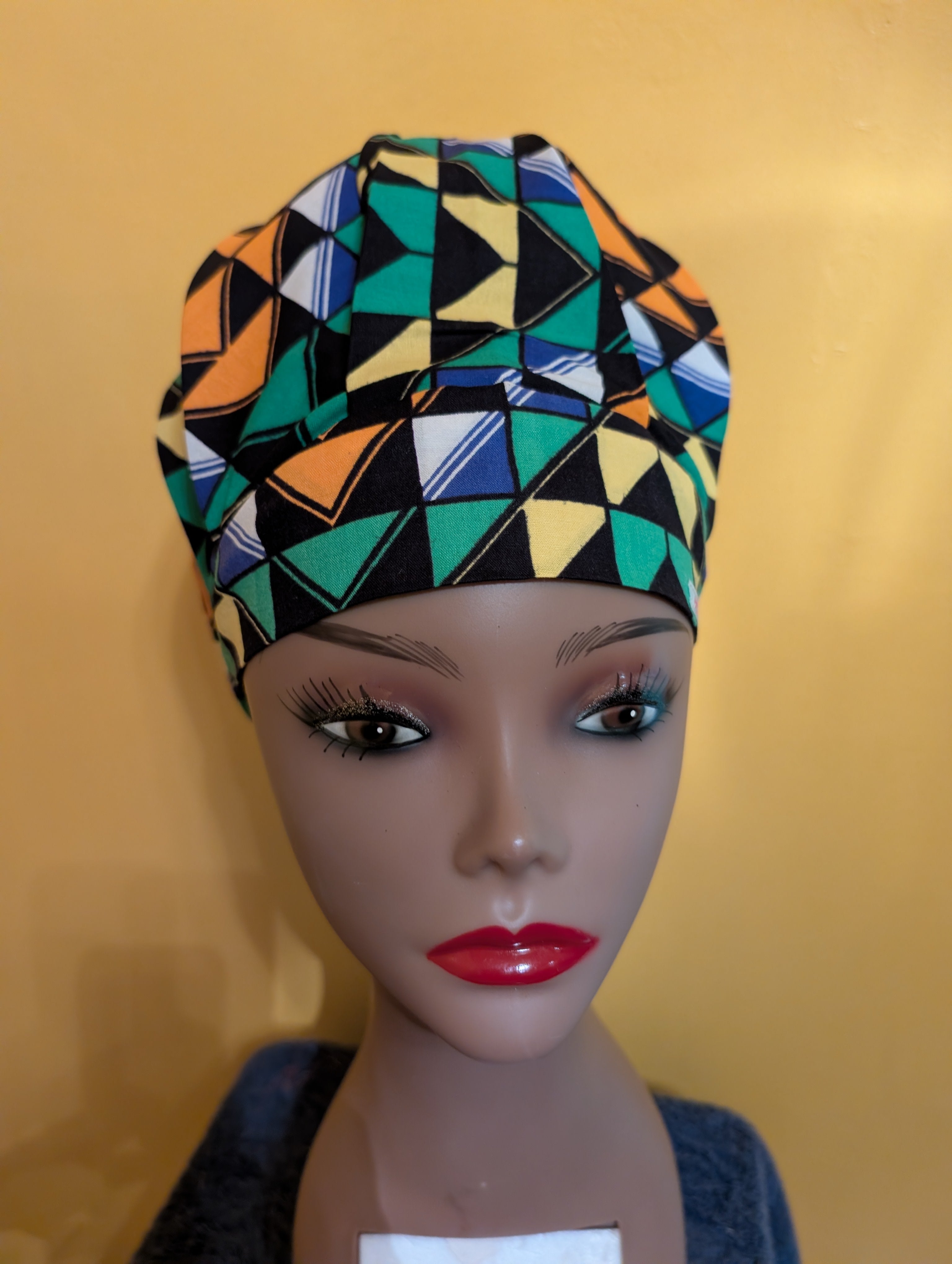 Blue/Green/Yellow/White/Black Satin Lined Bouffant Style Hat