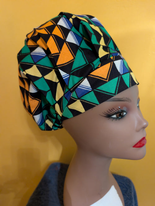 Blue/Green/Yellow/White/Black Satin Lined Bouffant Style Hat