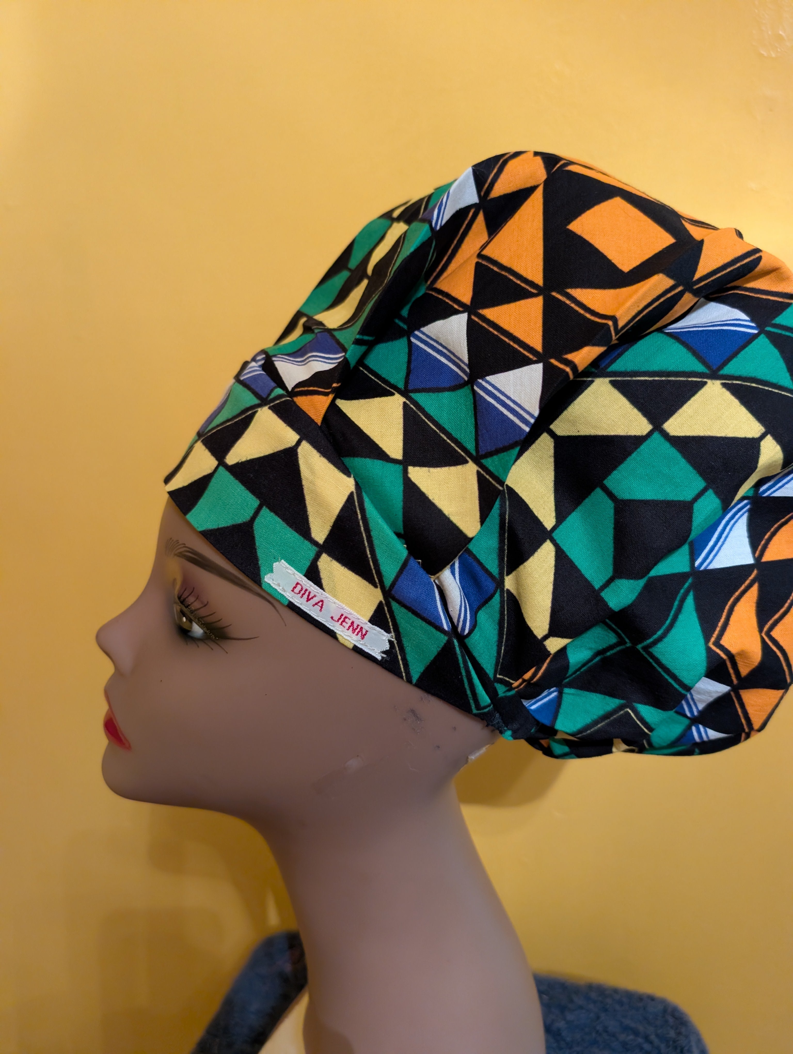 Blue/Green/Yellow/White/Black Satin Lined Bouffant Style Hat