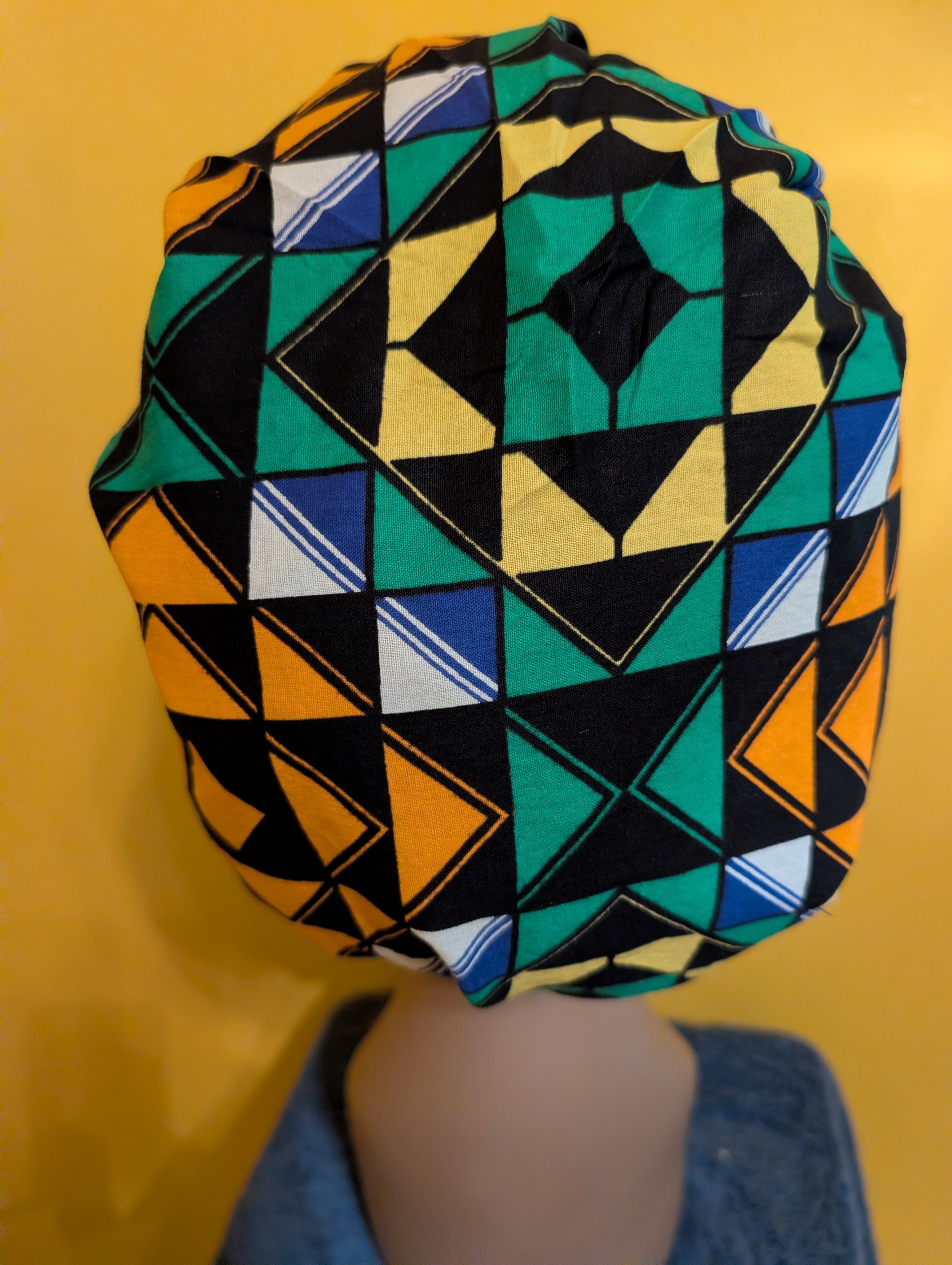Blue/Green/Yellow/White/Black Satin Lined Bouffant Style Hat