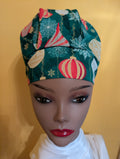 Green Christmas themed Sating lined Bouffant Style Hat