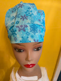 Blue/Purple Christmas Satin Lined Bouffant Style Hat