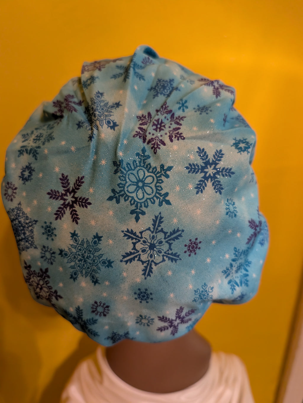 Blue/Purple Christmas Satin Lined Bouffant Style Hat
