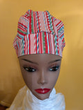 Pink/Red/White/Blue Christmas Satin Lined Bouffant Style Hat