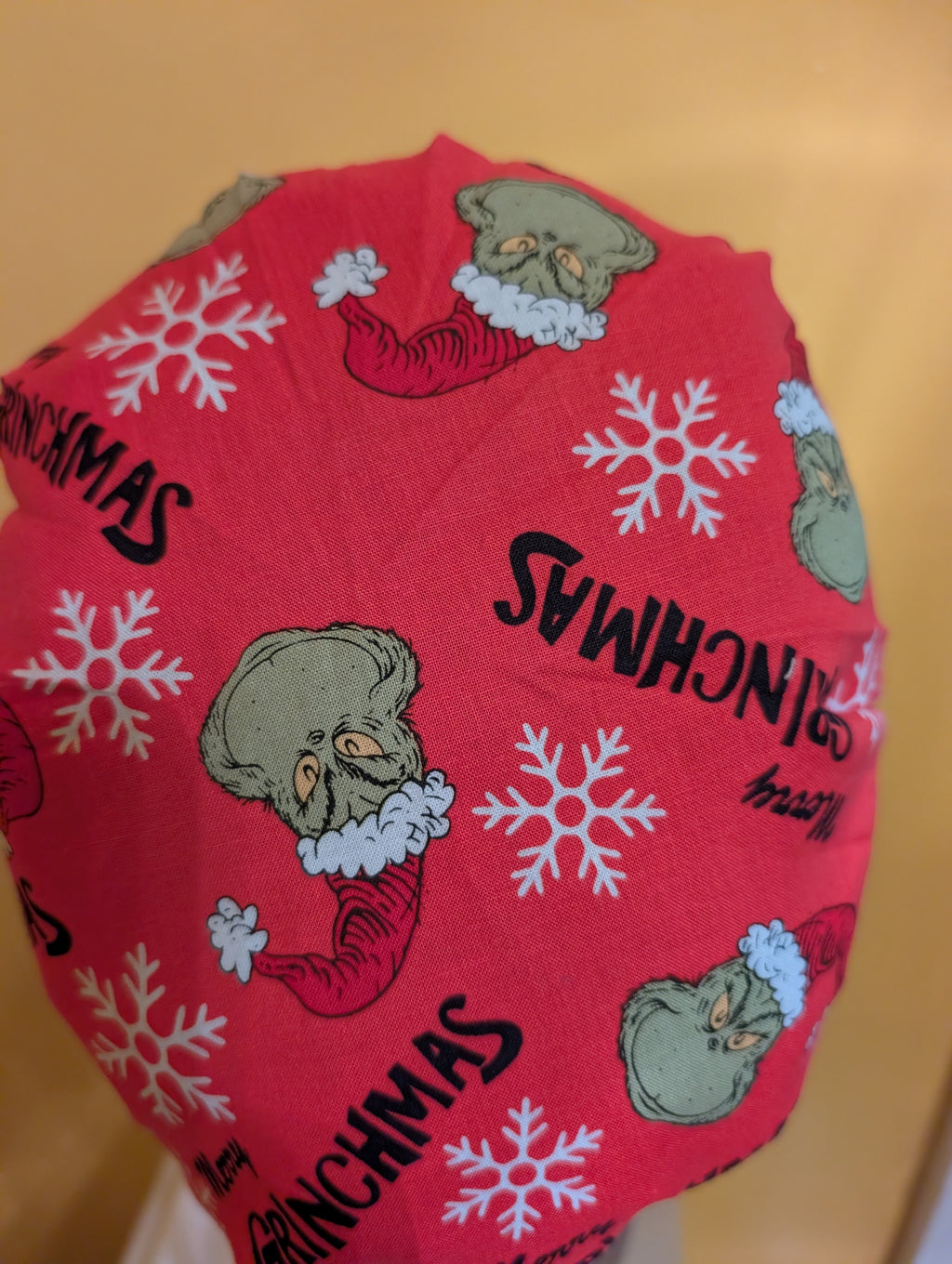 Red/Green/White Grinch Christmas Satin Lined Bouffant Style Hats