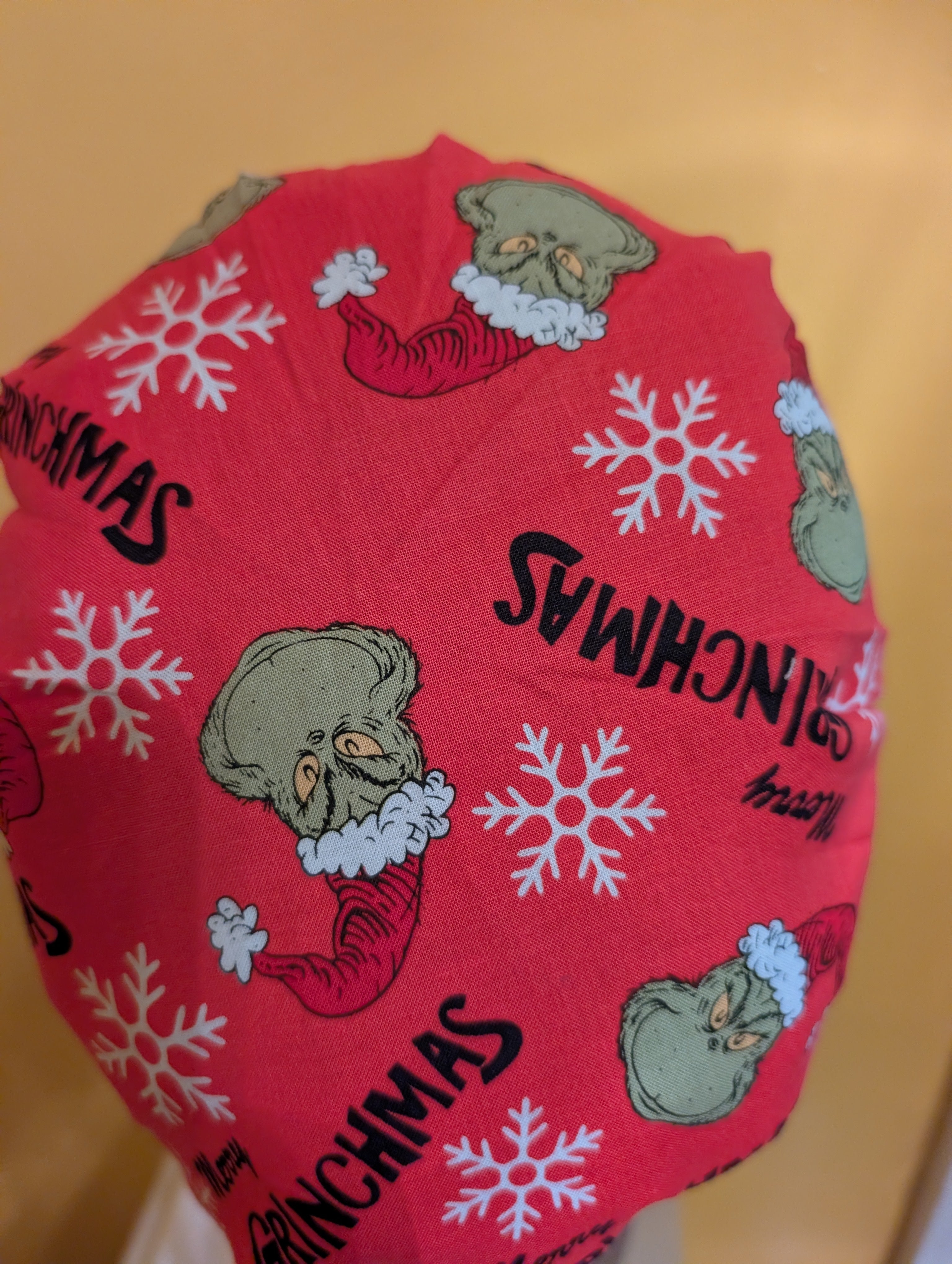 Red/Green/White Grinch Christmas Satin Lined Bouffant Style Hats