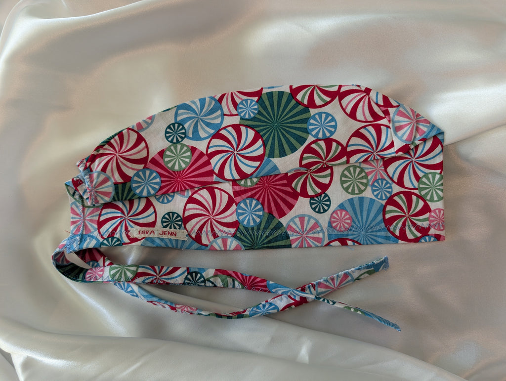 Christmas Red/Green Mint Themed Tie in the back hat