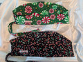 Black/Green Christmas Tie in the Back Hat Set of Two