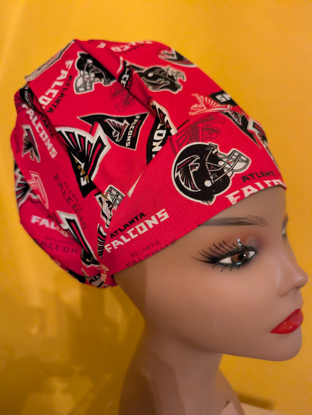 Red/Black Atlanta Falcons Satin Lined Bouffant Style Hat