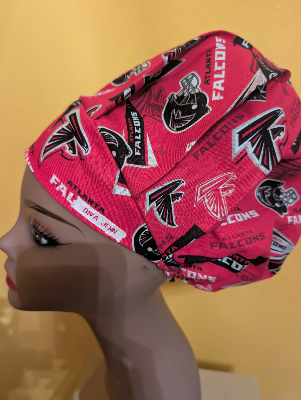 Red/Black Atlanta Falcons Satin Lined Bouffant Style Hat