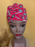 Red/Black Georgia Bulldogs Satin Lined Bouffant Style Hat