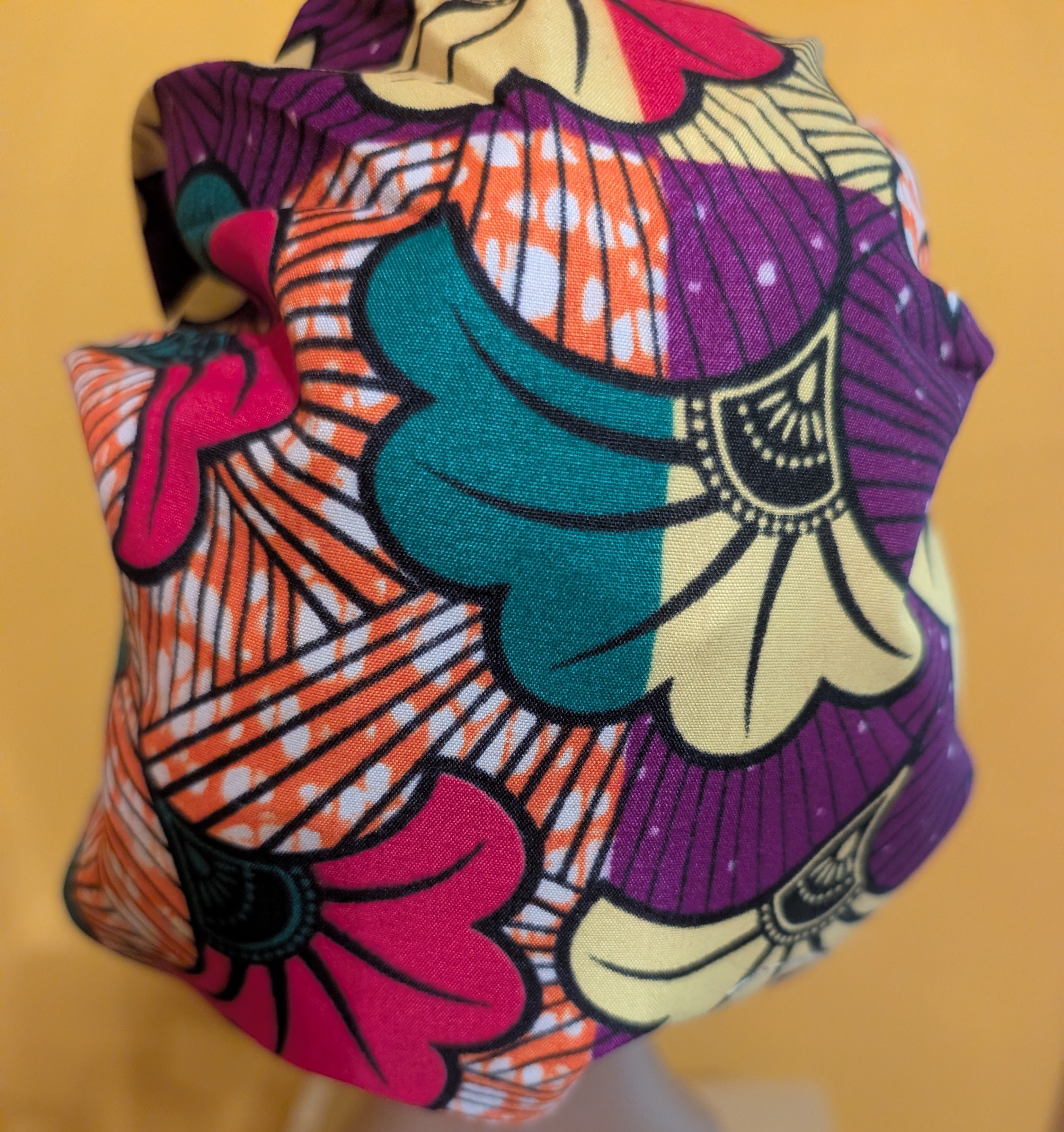 Purple/Yellow/Green/Orange Satin Lined Bouffant Style Hat