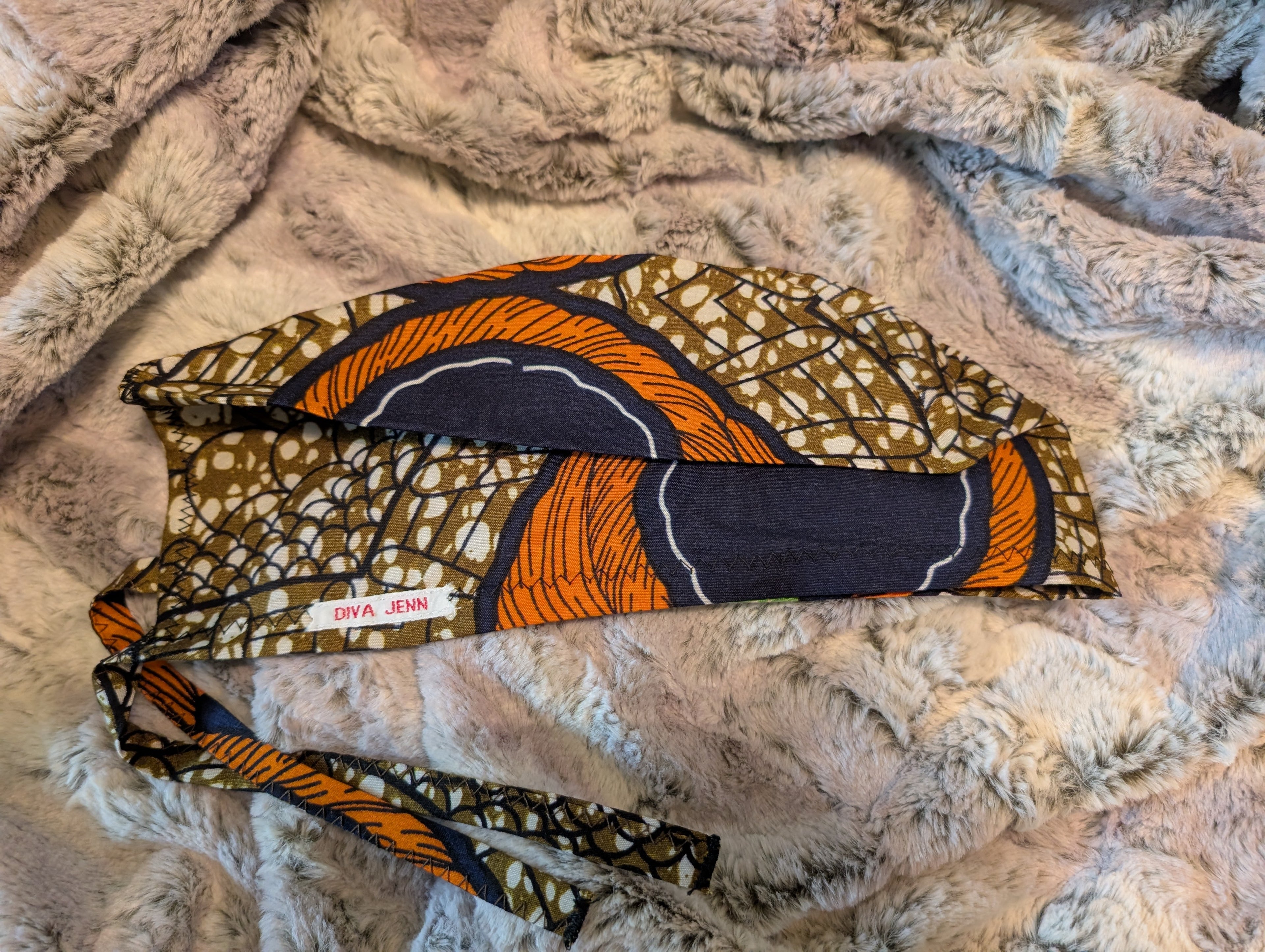 Brown/Orange/Green Tie in the Back Hat