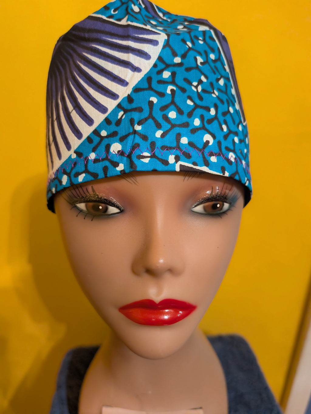Blue/Purple Tie in the back hat