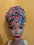 Purple/Green/Blue Satin Lined Bouffant Style Hat