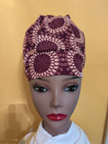 Brown/Creme Satin Lined Bouffant Style Hat