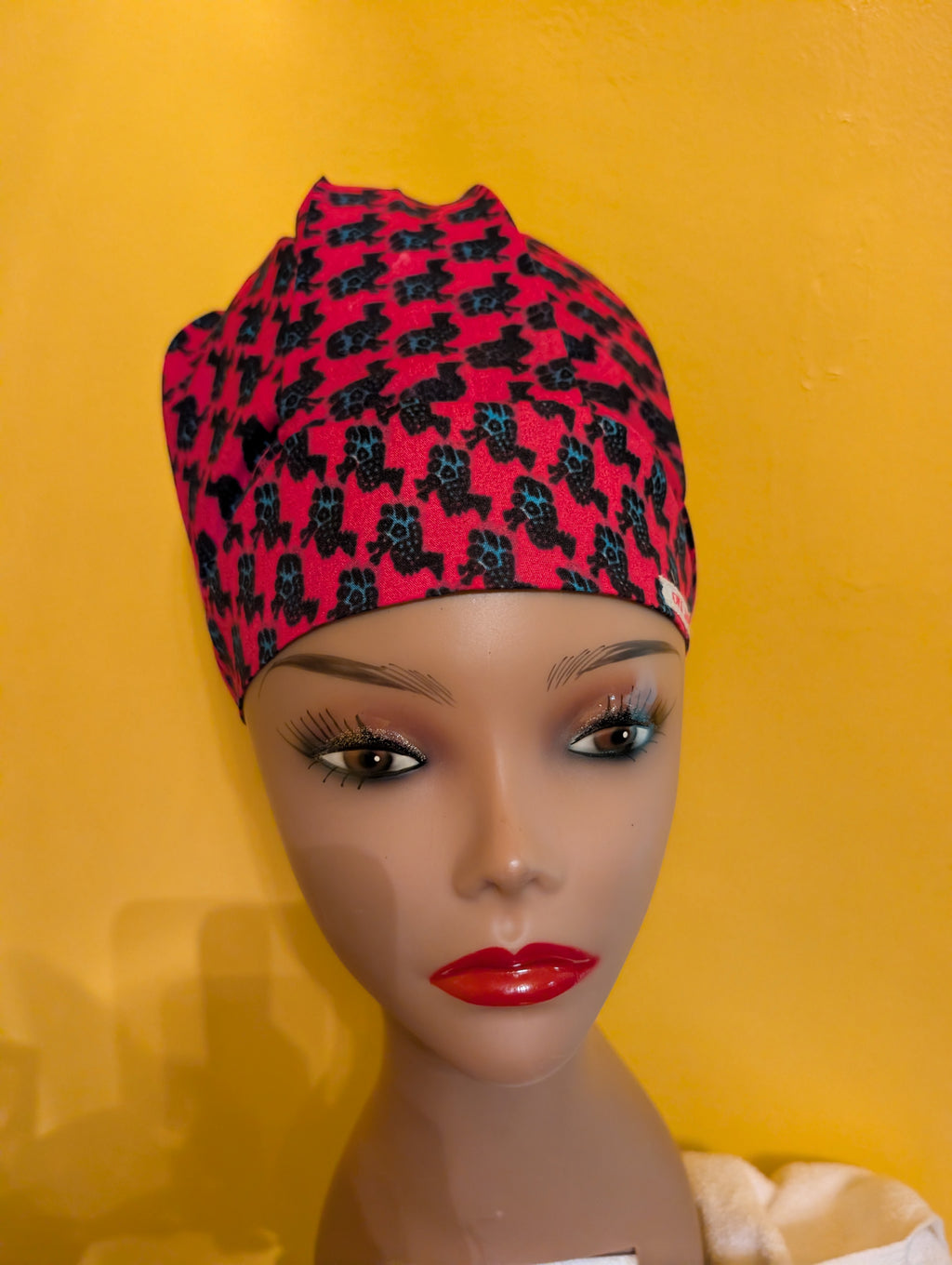 Pink/Black Satin Lined Bouffant Style Hat