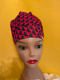 Pink/Black Satin Lined Bouffant Style Hat