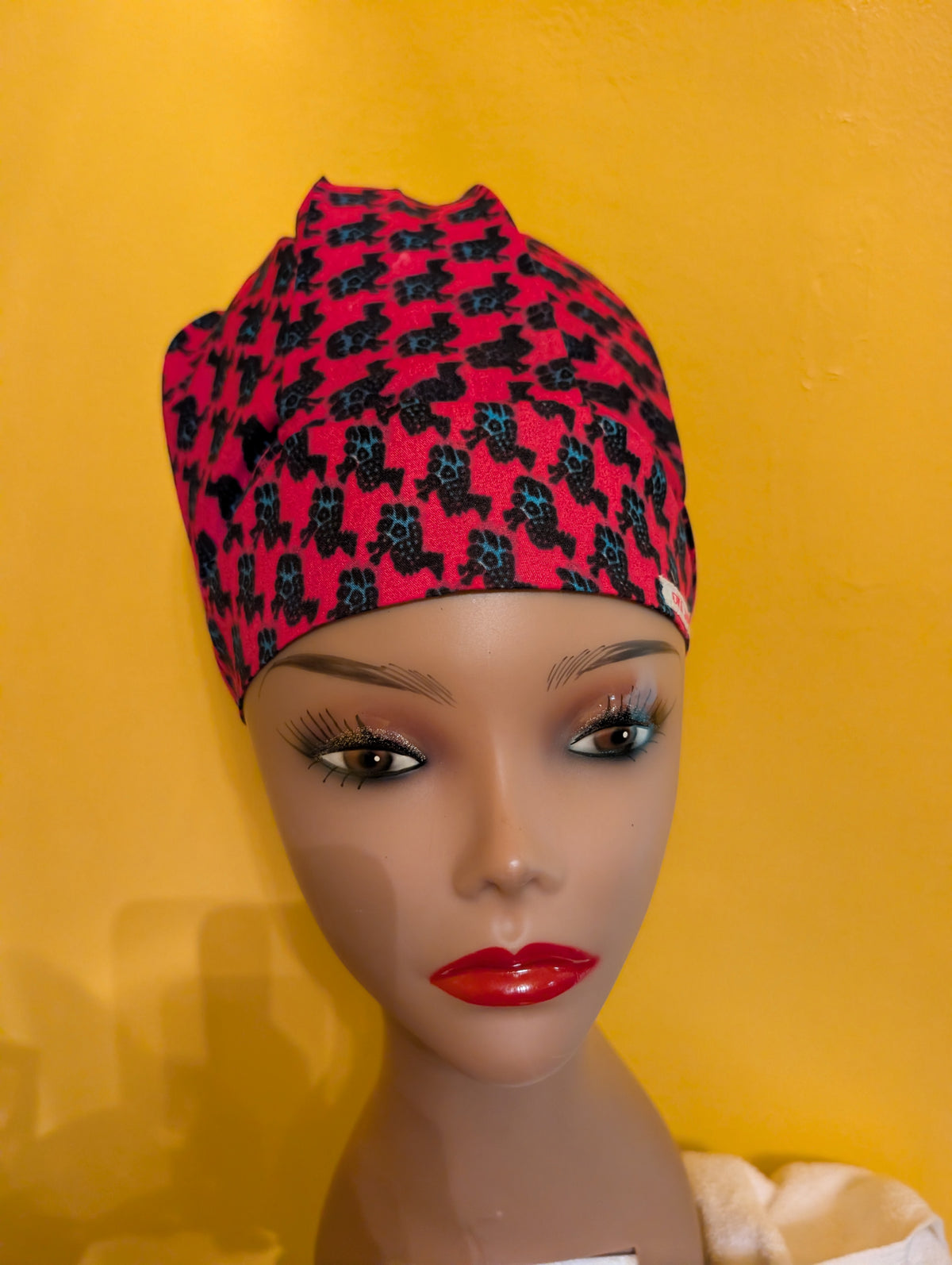 Pink/Black Satin Lined Bouffant Style Hat