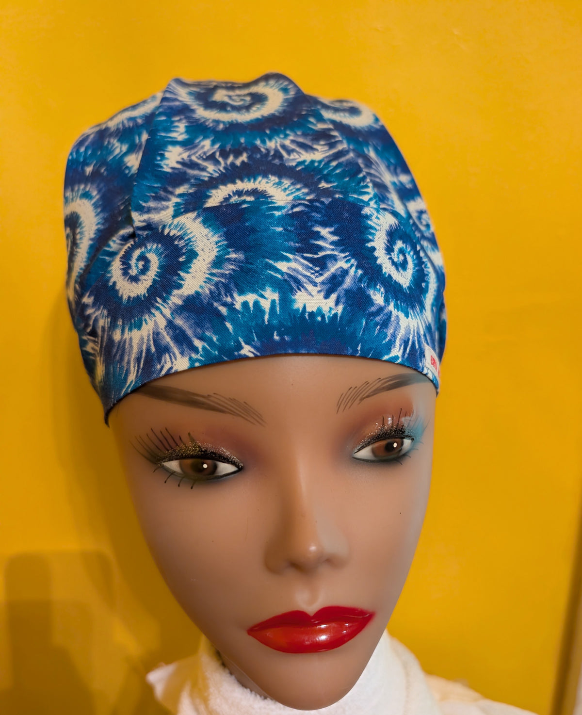 Blue/White Satin Lined Bouffant Style Hat