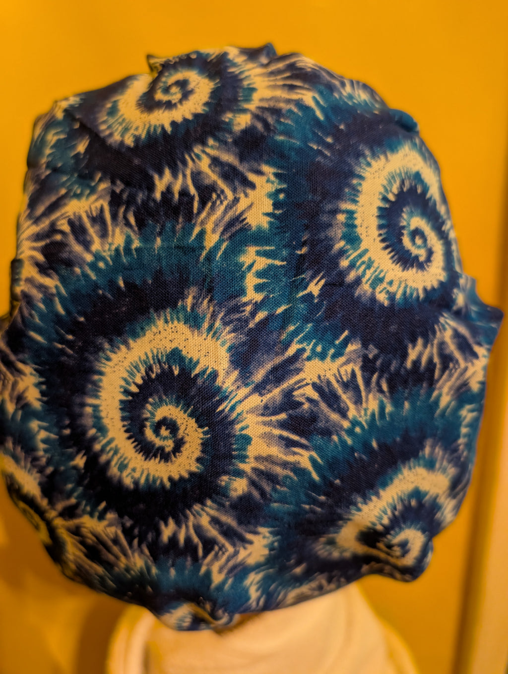 Blue/White Satin Lined Bouffant Style Hat