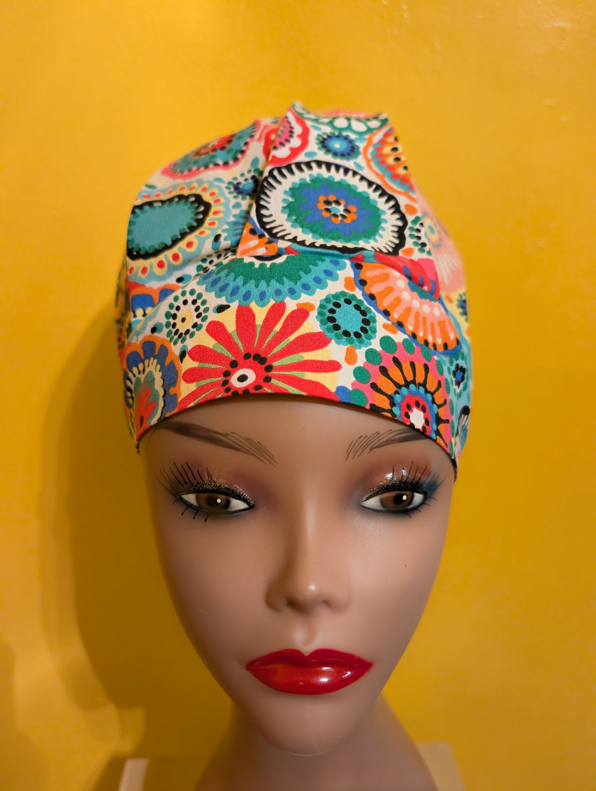 Blue/Green/Yellow/Pink Satin Lined Bouffant Style Hat