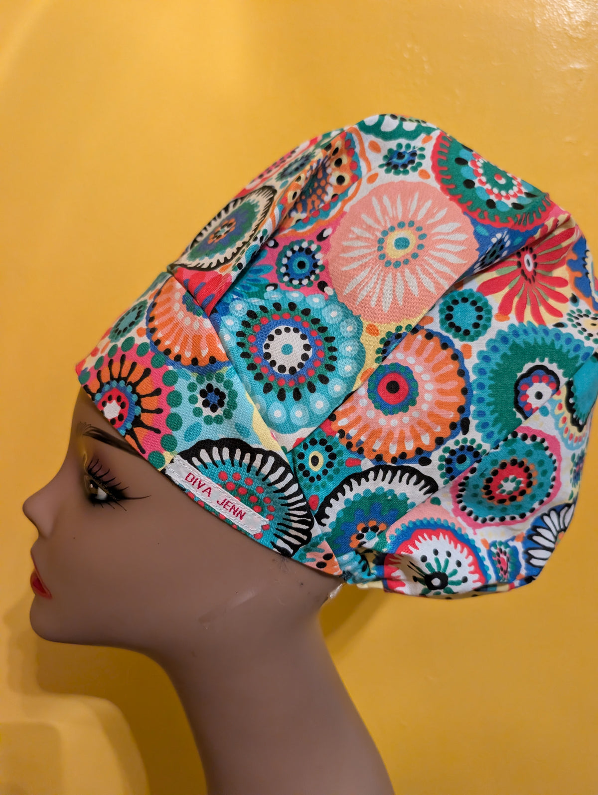 Blue/Green/Yellow/Pink Satin Lined Bouffant Style Hat