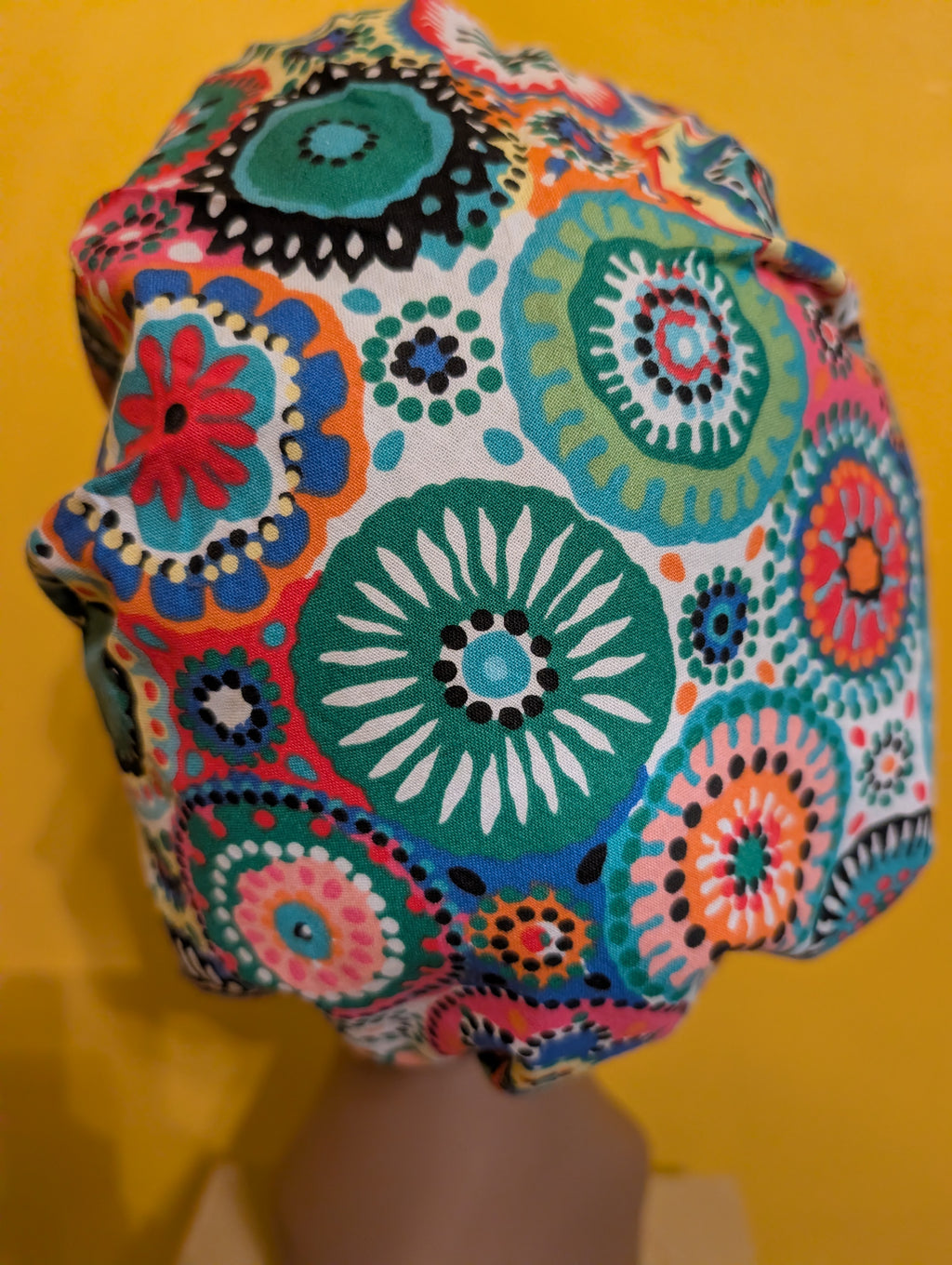 Blue/Green/Yellow/Pink Satin Lined Bouffant Style Hat